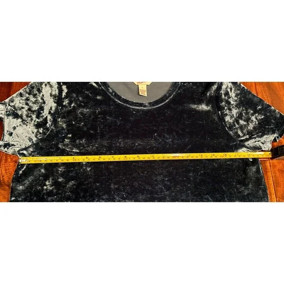 Crushed Blue Velvet Teen Youth Shirt Top Tween Girls Arizona Jeans Co L Large - Picture 6 of 7